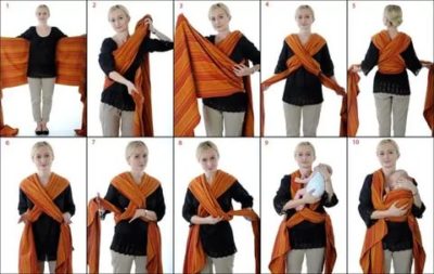 Как сделать слинг из шарфа для новорожденного